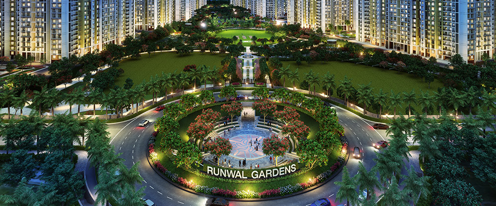 The entrance to Runwal Gardens